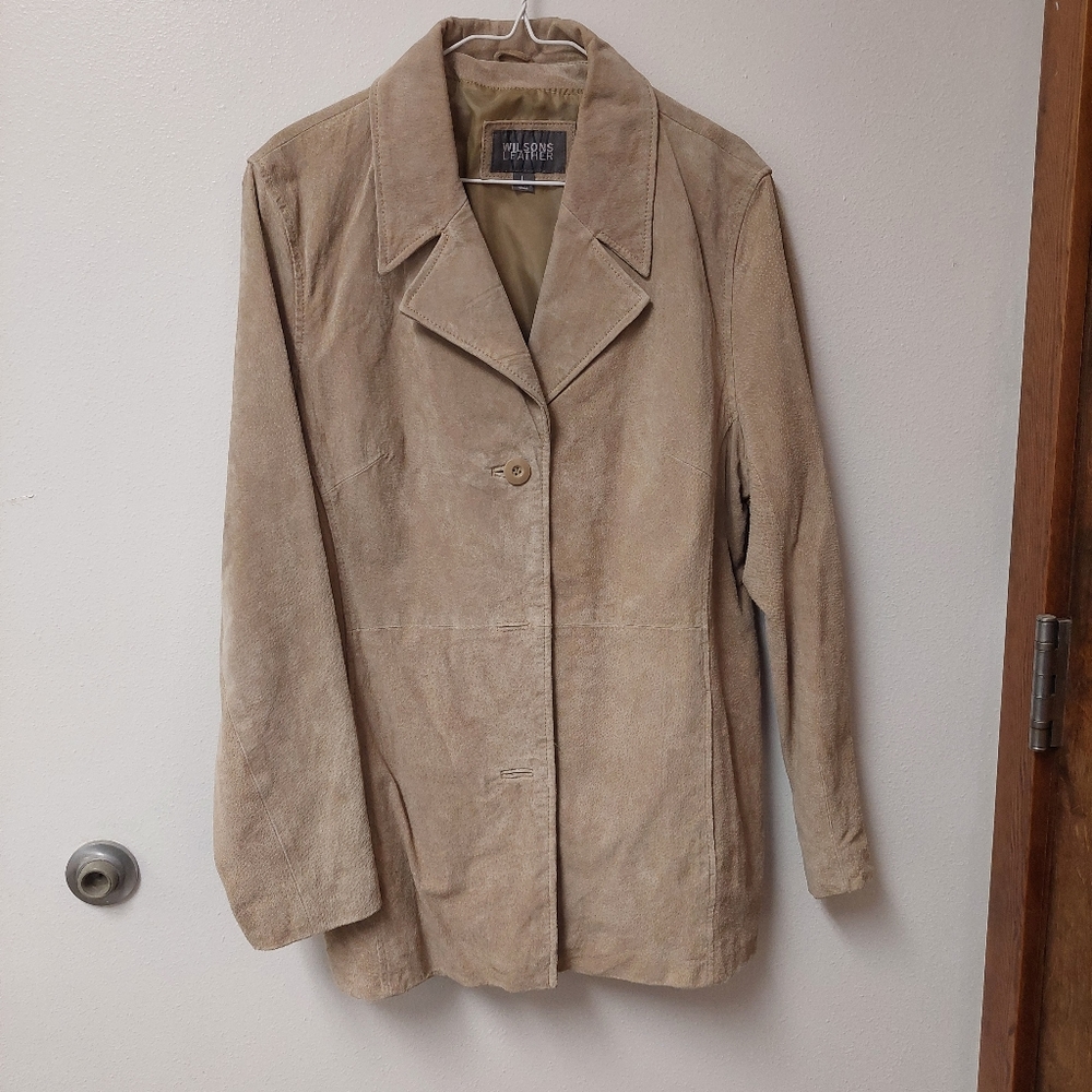Beige Unisex 'Wilson's Leather' Leather Jacket